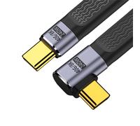 xiwai Câble de données FPC plat fin 8K 240 W Type-C mâle vers mâle à angle droit USB4 40 Gbit/s 100 W pour ordinateur portable téléphone 13 cm