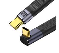 xiwai Câble de données FPC plat fin 8K 240 W Type-C mâle vers mâle coudé vers le haut USB4 40 Gbit/s 100 W pour ordinateur portable téléphone 13 cm