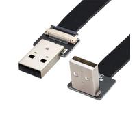 xiwai Câble de données plat et fin FPC USB 2.0 Type-A mâle vers Type-A mâle coudé vers le haut 0,2 m à 90 degrés pour FPV et disque et scanner et imprimante
