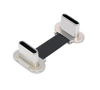 xiwai Câble de données USB 2.0 court de 2 cm, portable, ultra fin, plat, USB-C Type C vers USB-C coudé, alimentation 65 W, charge rapide pour téléphone, tablette, ordinateur portable