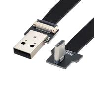 Xiwai Câble de données USB 2.0 type-A mâle à angle droit vers USB-C type-C mâle plat et fin FPC de 0,5 m pour FPV, disque et téléphone