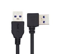 xiwai Câble de données USB 3.0 coudé de type A mâle vers mâle 3.0 droit, 5 Gbit/s, coudé à 90 degrés, 40 cm