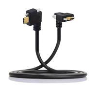 xiwai Câble de données USB 3.1 type C mâle coudé vers USB-C double vis moletée verrouillable vers le haut coudé vers le bas coudé à 90 degrés 10 Gbit/s Type de montage sur panneau 100 cm