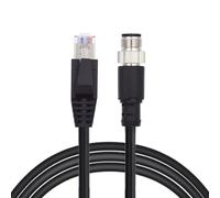 xiwai Câble de raccordement M12 4 broches D-codé Type-D mâle vers RJ45 mâle Cat5e IP67 pour réseau LAN Ethernet applications industrielles 1 m