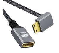xiwai Câble d'extension 4K Mini HDMI 1.4 mâle coudé à 90 degrés vers HDMI femelle pour appareil photo DV MP4 DC ordinateur portable