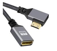 xiwai Câble d'extension 4K Mini HDMI 1.4 mâle coudé à 90 degrés vers HDMI femelle pour caméra DV MP4 DC ordinateur portable