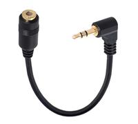xiwai Câble d'extension audio stéréo 3,5 mm mâle vers femelle coudé à 90 degrés 3 pôles Noir 10 cm