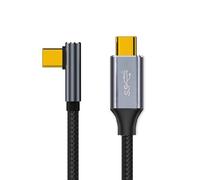 xiwai Câble d'extension de données USB 3.1 USB-C mâle vers mâle à 90 degrés - Profil bas coudé 4K @ 60 Hz Gen 2 100 W 10 Gbit/s pour téléphone portable, 3 m