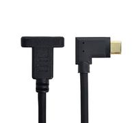 Xiwai Câble d'extension de données USB-C USB 3.1 de type C mâle vers femelle coudé à 90 degrés à gauche et à droite, 30 cm