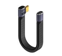 xiwai Câble d'extension plat USB 4 mâle vers femelle 40 Gbit/s à angle droit 13 cm avec charge 240 W et 8K @ 60 Hz compatible avec Thunderbolt 3/4