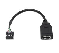 xiwai Câble d'extension pour Carte mère USB 3.1, Prise de Panneau Avant Simple Type E Key-A vers USB 2.0 9 Broches 10 Broches mâle, Cordon Adaptateur de Carte mère 15 cm