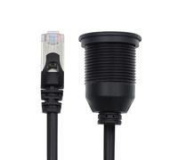xiwai Câble d'extension réseau Ethernet LAN CAT6 RJ45 mâle vers Femelle, étanche à la poussière, avec vis de Blocage, pour Montage sur Panneau de Voiture 1m