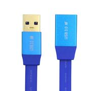 xiwai Câble d'extension ultra plat et fin USB 3.0 Type-A mâle vers USB 3.0 A femelle, bleu, 5 Gbit/s, pour disque SSD, appareil photo, données, 100 cm