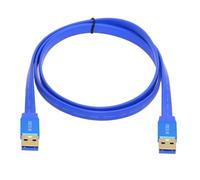 xiwai Câble d'extension ultra plat et fin USB 3.0 Type-A mâle vers USB 3.0 A mâle bleu 5 Gbit/s pour disque SSD, appareil photo, données, 200 cm