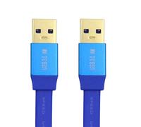 xiwai Câble d'extension ultra plat et fin USB 3.0 Type-A mâle vers USB 3.0 A mâle, bleu, 5 Gbit/s, pour disque SSD, appareil photo, données, 60 cm