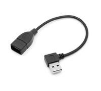xiwai Câble d'extension USB 2.0 mâle vers femelle coudé à 90° 480 Mbps Noir 20 cm
