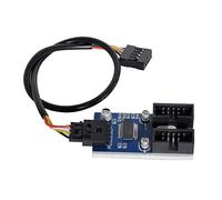 xiwai Câble d'extension USB 2.0 pour carte mère 9 broches 1 vers 2 femelles