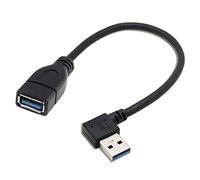 xiwai Câble d'extension USB 3.0 Type A mâle vers USB 3.0 Type A Femelle 20 cm 5 Gbit/s 90 degrés Left Angled