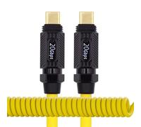 xiwai Câble en silicone spiralé extensible 140 W USB-C USB4 20 Gbit/s 8K type C mâle vers mâle Câble d'alimentation et données pour clavier de jeu Souris 1,8 m/6 pieds
