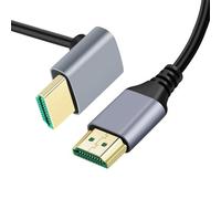 xiwai Câble HDMI 2.1 8K Ultra fin HDTV 0,5 m 4K Hyper Super Flexible Slim Cordon Coudé 90 degrés Type-A Mâle vers Mâle pour Ordinateur HDTV Projecteur Home Cinéma