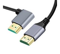 xiwai Câble HDMI 2.1 8K Ultra fin HDTV 0,5 m 4K Hyper Super Flexible Slim Cordon Coudé à 90 degrés Type-A Mâle vers Mâle pour Ordinateur HDTV Projecteur Home Cinéma