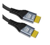 xiwai Câble HDMI 2.2 16K 8K UHD 2 m, haute vitesse, type A mâle vers HDMI mâle, tressé, pour moniteur de jeu, ordinateur de bureau, ordinateur portable