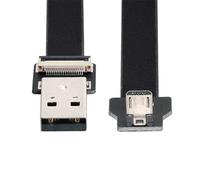 xiwai Câble plat FPC USB 2.0 type A mâle vers micro USB mâle à 5 broches coudé vers le bas 0,2 m pour FPV, disque et téléphone