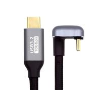 xiwai Câble USB 3.1 USB-C mâle vers mâle de type C de transfert de données de 10 Gbit/s, cordon de charge PD 100 W 4K 60 Hz, câble de moniteur vidéo opposé en forme de U à l'arrière incliné avec