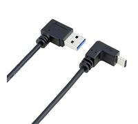 Xiwai Câble USB 3.1 USB-C vers le bas coudé vers le bas à 90° A mâle pour tablette et téléphone