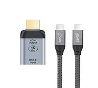 xiwai Câble USB-C 10 Gbps 100 W source femelle vers HDMI évier HDTV adaptateur 4K 60 Hz 1080p pour tablette, téléphone et ordinateur portable
