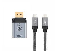 xiwai Câble USB-C de type C femelle 10 Gbit/s 100 W vers Displayport DP évier HDTV adaptateur 4K 60 Hz 1080p pour tablette, téléphone et ordinateur portable