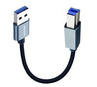 xiwai Câble USB vers USB, 0,3 m, USB 3.0 Type-A mâle vers standard B mâle 5 Gbit/s, cordon de données argenté, compatible avec appareil photo disque SSD