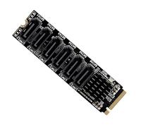 xiwai Carte d'extension de Disque Dur NGFF NVME M-Key PCI Express vers SATA 3.0 6 Ports 6 Gbit/s 2280