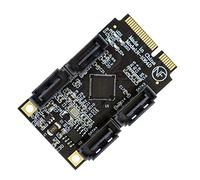 xiwai Carte d'extension Mini PCI Express PCI-E vers SATA 3.0, Adaptateur convertisseur 4 ports 6 Gbps pour disque dur SSD