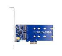 xiwai Convertisseur de carte SSD double SATA JMB582 2280 NGFF Key B+M SSD vers PCI-E 1 x adaptateur de bureau pour carte mère