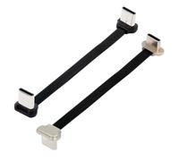 xiwai coudé USB-C Type C à USB-C court Ultra mince plat USB2.0 câble de données alimentation 2 pièces/lot 65W Charge rapide pour ordinateur portable tablette téléphone