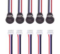 xiwai DIY OEM Lot de 5 prises femelles de type C vers en-tête 4 broches 24 AWG Pas de câble = 2,0 mm Type de montage sur panneau DC 5 V Données d'alimentation