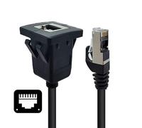 xiwai Dustproof Waterproof Latch Locking CAT6 RJ45 Male to Female LAN Ethernet Network Extension Cable Car Panel Mount Design