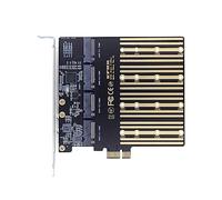xiwai Haute Vitesse 4 SATA NGFF Clé B+M SSD vers PCI-E 1x Carte Mère Bureau Adaptateur SSD Carte ASM1064 2280 avec Hot Swap