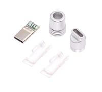 xiwai Kit de bricolage USB 3.1 type C mâle à souder avec coque en alliage d'aluminium argenté - Ajustement personnalisé - Réparation - Remplacement pour câble de 4,0 mm à 6,0 mm