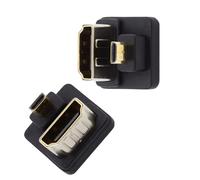 xiwai Lot de 2 adaptateurs de connecteurs Micro HDMI 1.4 mâle Type D vers HDMI Femelle, coudés à 360 degrés, en Forme de U