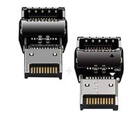 xiwai Lot de 2 adaptateurs USB 3.1 pour panneau avant mâle vers femelle de type E pour carte mère