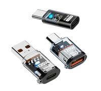 xiwai Lot de 3 adaptateurs USB-C Type-C Smart LED vers USB3.2 Type-A Adaptateur OTG 10 Gbit/s 40 Gbit/s 120 W 240 W Données Charge Rapide Testeur Détecteur