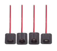 xiwai Lot de 4 câbles d'extension en forme de queue de cochon d'alimentation Micro USB DC 5 V DC 5,5 x 2,1 mm 3,5 x 1,35 mm pour sac à dos et coussinets chauffants électriques