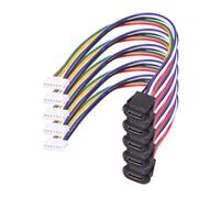 xiwai Lot de 5 câbles de raccordement à 6 broches avec prise femelle de type C vers connecteur 6 broches - Câble de borne étanche avec pas = 2,0 mm - Type de montage à loquet CC 5 V/20 V - Câble