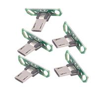 xiwai Lot de 5 connecteurs Longs Micro USB 2.0 mâles, 13 mm de Long, à Monter soi-même, avec Montage sur Carte PCB, Type à souder
