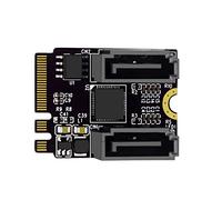 Xiwai NGFF Key E PCI Express vers SATA 3.0 6Gbps Double Ports Adaptateur Convertisseur Carte d'extension de disque dur JMB582 2230