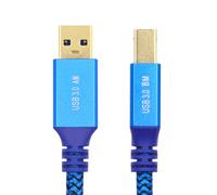 xiwai Rallonge de câble tressée 5 Gbps USB 3.0 Type-A mâle vers USB 3.0 Type-B mâle pour disque SSD caméra données 0,6 m Bleu