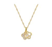 XIWCAFC Collier Pendentif Trefle a 4 Feuilles,Femmes Collier en argent 925,Zircone cubique, Pendentif Diamanté,Trefle Bijoux Idee Cadeau Anniversaire Femme Fete Des Meres avec Emballage Cadeau (blanc)