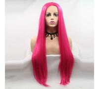 Xiweiya Kylie Jenner Perruque synthétique longue et douce avec dentelle frontale et raie au milieu pour femme, maquillage Drag Queen, 61 cm